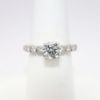 Picture of Palladium & Round Brilliant Cut Diamond Solitaire Ring with Diamond Accented Band