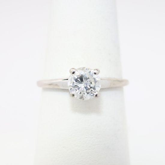 Picture of 14k White Gold & Round Brilliant Cut Diamond Solitaire Ring