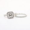 Picture of Platinum & 1.08ct Square Brilliant Cut Diamond Halo Bridal Set