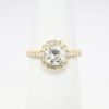 Picture of 14k Yellow Gold & Round Brilliant Cut Diamond Halo Engagement Ring