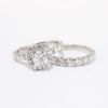 Picture of 18k White Gold & Square Cut Diamond Halo Bridal Ring Set