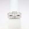 Picture of 14k White Gold & Radiant Cut Diamond Bridal Ring Set with Square Cut Accents