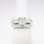 Picture of 14k White Gold & Radiant Cut Diamond Bridal Ring Set with Square Cut Accents