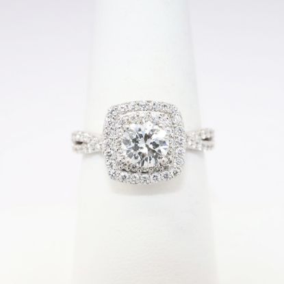 Picture of 14k White Gold & GIA Certified Round Brilliant Cut Diamond Halo Ring