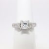 Picture of 14k White Gold & Square Cut Diamond Engagement with Side Mounted Diamond Accents