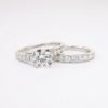 Picture of 14k White Gold & Round Brilliant Cut Diamond Solitaire Bridal Ring Set