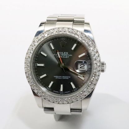 Picture of Rolex Men's Stainless Steel Oyster Perpetual Datejust with Dark Grey Dial