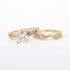 Picture of 14k Rose Gold & Round Brilliant Cut Diamond Bridal Ring Set with Woven Bands