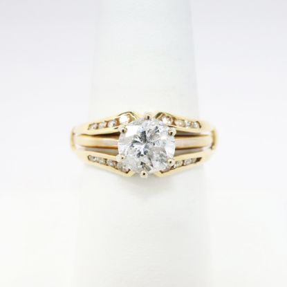 Picture of 14k Yellow Gold & Round Brilliant Cut Diamond Solitaire Ring with Enhancer