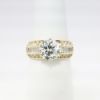 Picture of 14k Yellow Gold & GIA Certified Round Brilliant Cut Diamond Ring with Baguette & Round Cut Accents