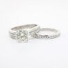 Picture of Platinum & Round Brilliant Cut Diamond Solitaire Bridal Ring Set with Channel Set Diamond Bands