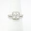 Picture of 18k White Gold & GIA Certified Square Brilliant Cut Diamond Halo Bridal Ring Set