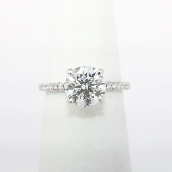 Picture of 14k White Gold & GIA Certified Round Brilliant Cut Diamond Solitaire Engagement Ring