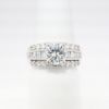 Picture of 14k White Gold & GIA Certified Round Brilliant Cut Diamond Ring with Round & Baguette Cut Accents