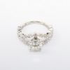 Picture of 14k White Gold & Round Brilliant Cut Diamond Solitaire Ring with Split, Diamond Accented Band