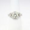 Picture of 14k White Gold & Round Brilliant Diamond Engagement Ring with Diamond Accented Woven Band