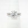 Picture of 14k White Gold Round Brilliant Cut Diamond Solitaire Ring with Split, Diamond Accented Band