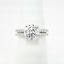 Picture of 14k White Gold Round Brilliant Cut Diamond Solitaire Ring with Split, Diamond Accented Band