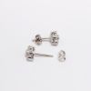 Picture of 14k White Gold & Diamond Flower Stud Earrings