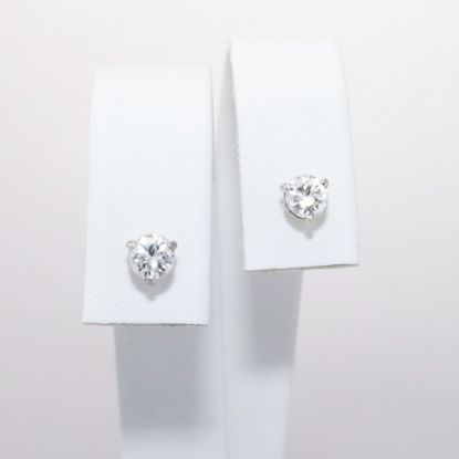 Picture of 14k White Gold & 0.63ctw Round Brilliant Curd Diamond Solitaire Earrings