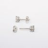 Picture of 14k White Gold & Round Brilliant Cut Diamond Solitaire Earrings