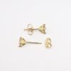 Picture of 14k Yellow Gold & Light Brown Diamond Solitaire Stud Earrings