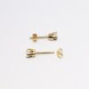 Picture of 14k Yellow Gold & Round Brilliant Cut Diamond Solitaire Earrings