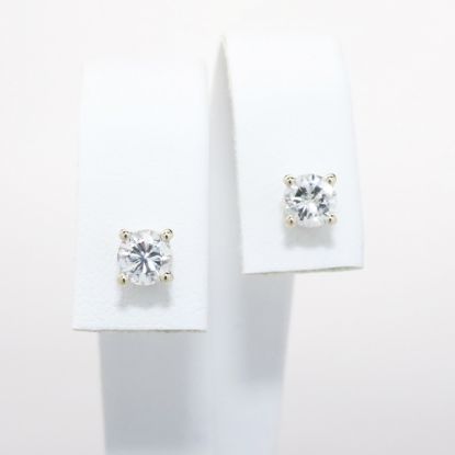 Picture of 14k White Gold & 1.00ct Diamond Solitaire Earrings