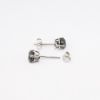 Picture of 14k White Gold & Black Diamond Solitaire Earrings