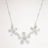 Picture of 18k White Gold & Diamond Triple Flower Pendant Necklace