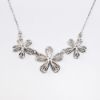 Picture of 18k White Gold & Diamond Triple Flower Pendant Necklace