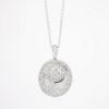 Picture of 18k White Gold & Mixed Cut Diamond Cluster Oval Pendant Necklace