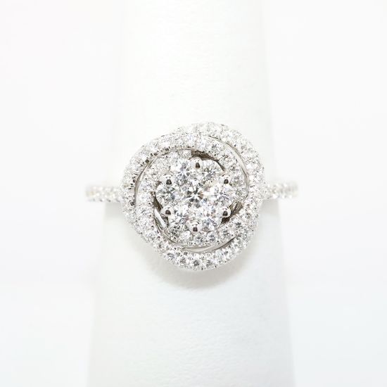 Picture of Beautiful 18k White Gold & Diamond Rose Ring by Oliva 