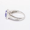 Picture of 14k White Gold & Cushion Cut Tanzanite Ring with Diamond Halo