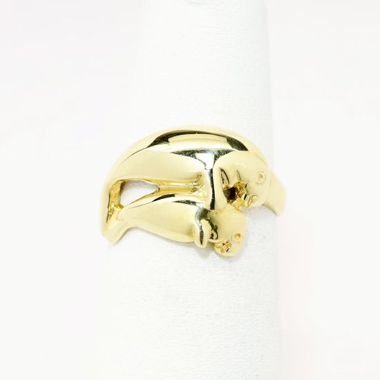 Picture of 14k Yellow Gold Manatee Mother & Calf Ring