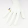 Picture of 14k Yellow Gold, Pear Cut Tanzanite & Diamond Faux Bypass Ring 