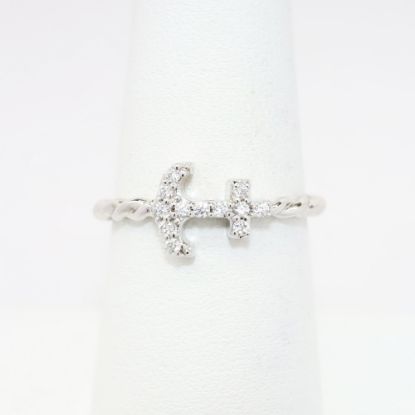 Picture of Nemati 14k White Gold & Diamond Anchor Ring with Twisted Band