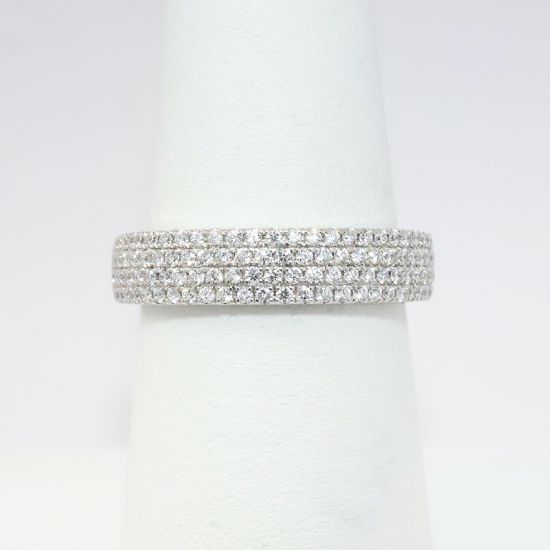 Picture of 14k White Gold & Pavé Set Diamond Wedding Band