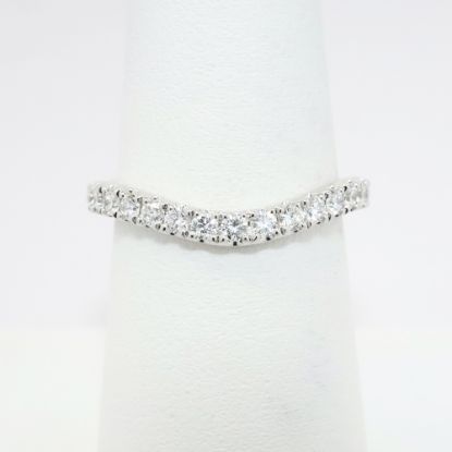 Picture of 14k White Gold & Diamond Contoured Wedding Band