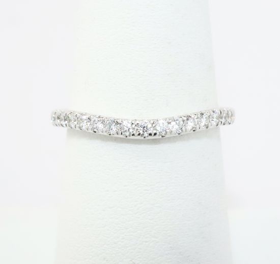 Picture of 14k White Gold & Diamond Contoured Wedding Band