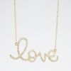 Picture of 14k Yellow Gold & Diamond 'Love' Pendant Necklace