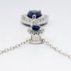 Picture of 14k White Gold & Pear Cut Sapphire Drop Pendant Necklace with Diamond Halos