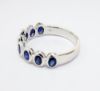 Picture of 14k White Gold & Oval Cut , Bezel Set Sapphire Band Ring