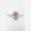 Picture of 14k White Gold & Oval Cut Pink Sapphire Ring with Diamond Halo