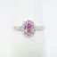 Picture of 14k White Gold & Oval Cut Pink Sapphire Ring with Diamond Halo