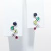 Picture of 14k White Gold & Multicolored, Graduated Sapphire Stud Earrings