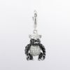 Picture of 14k White Gold with Pavé Set Black & White Diamonds Monkey Charm/Pendant