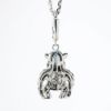 Picture of 14k White Gold with Pavé Set Black & White Diamonds Monkey Charm/Pendant