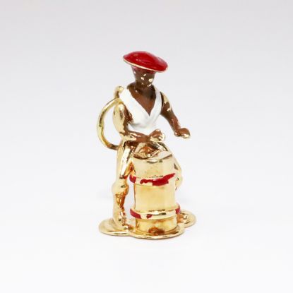 Picture of Vintage Articulated 14k Yellow Gold & Enamel Caribbean Drummer Charm