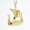 Picture of 14k Yellow Gold Norse Viking Ship Pendant